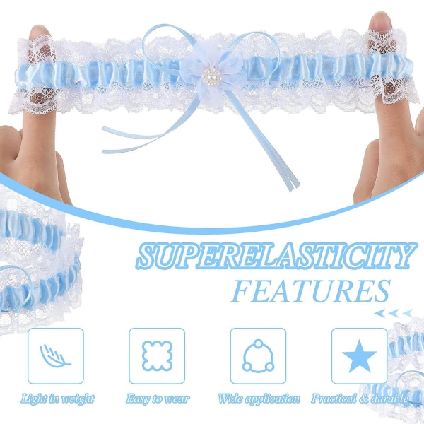 Wedding Garters For Bride, Women's Garter Belt Wedding Bridal Garter Prom Garter Lingerie Leg Garter Navy blue