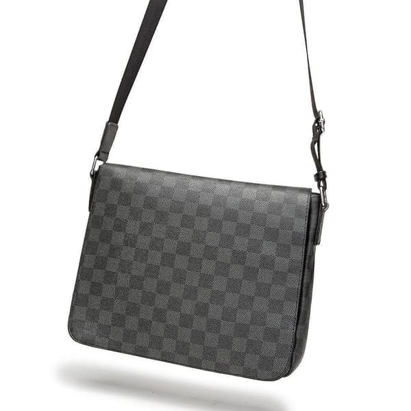 Leather Plaid Shoulder Crossbody Bag Unisex