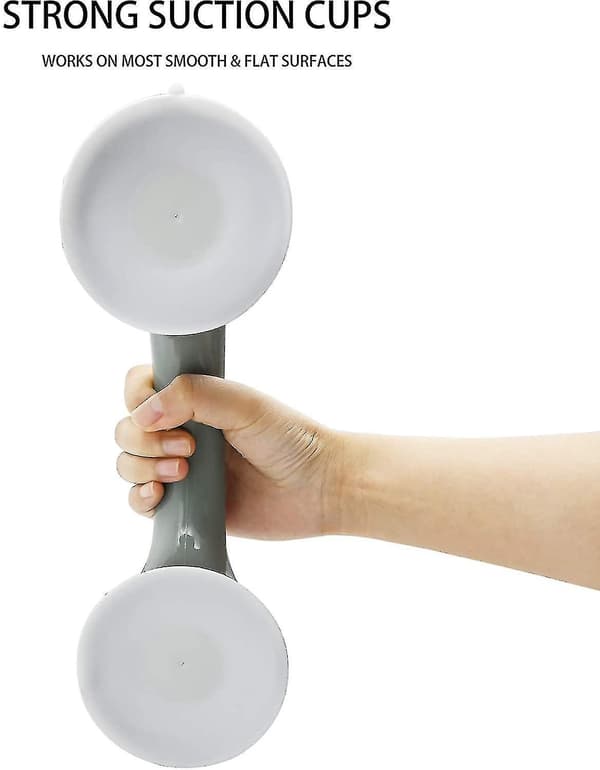 Set Of 2 Suction Cup Shower Handles - Plastic - No Drilling - Non-slip Handle