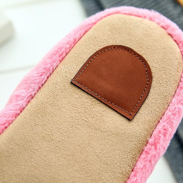 Plush Fleece Indoor Slippers Winter Shoes For Women Pink 36-37