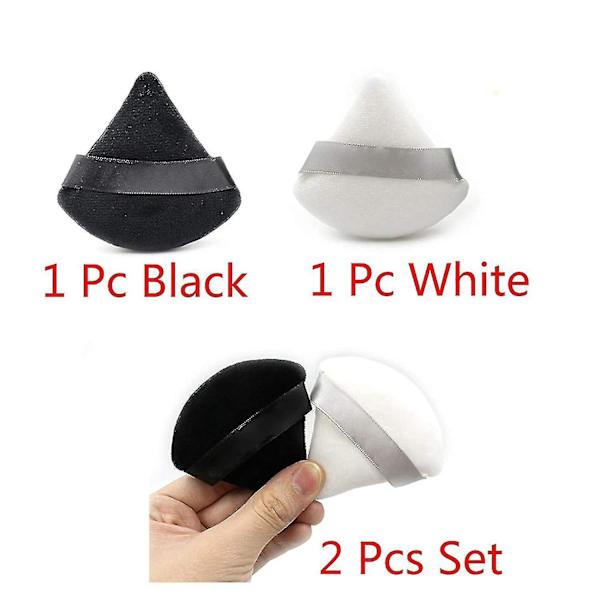 2 Pack Soft Cotton Makeup Puffs Mini Face Makeup Sponge Face Triangle Powder Puff