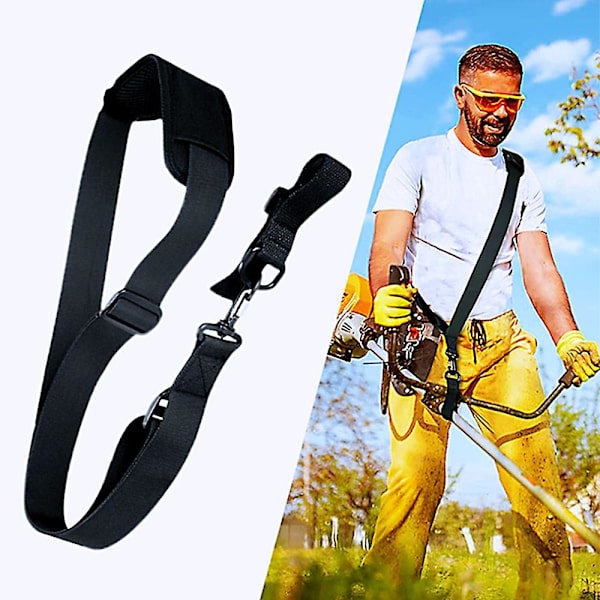 Lawn Mower Brush Cutter Trimmer Shoulder Harness Strap Adjustable Labor Saving Strap Black