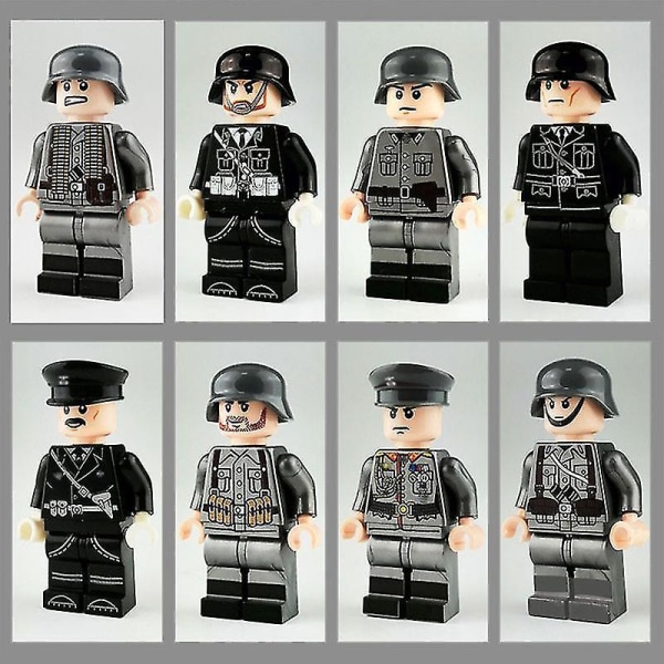 8pcs Military Building Blocks Minifigure 2 Station German Officers And Soldiers Building Blocks Toy