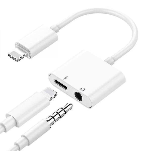 Velegnet til iPhone hovedtelefonadapter, Lightning til 3,5 mm to-i-en lydadapter