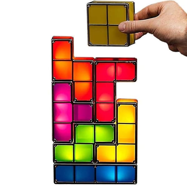 Oppgrader DIY Tetris nattlys fargerike stablebare tangram puslespill 7 Pi