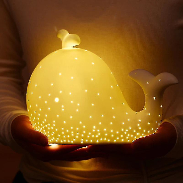 Creative Ceramic Lovely Whale Led Table Lamp
