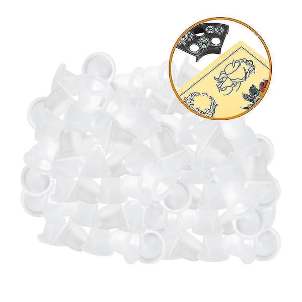 100pcs Silicone Pigment Cups Caps Tattoo Ink Holder Permanent Makeup S