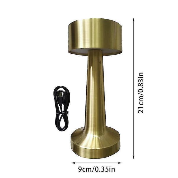 Rechargeable Led Table Lamp Touch Sensor Desk Light Bedroom Restaurant Bar Decor Gold Dumbbell