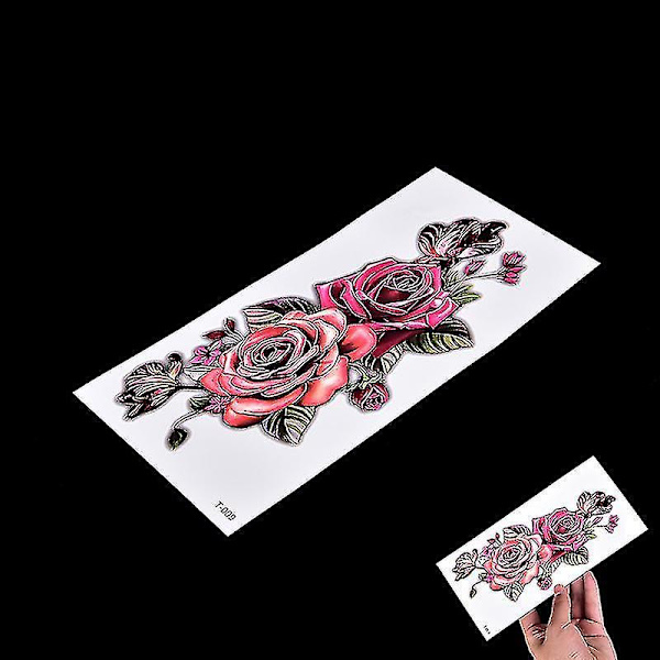 Mote Fake Midlertidig Tatoveringsklistremerke Rose Blomst Arm Kropp Vanntett Kvinner Kunst