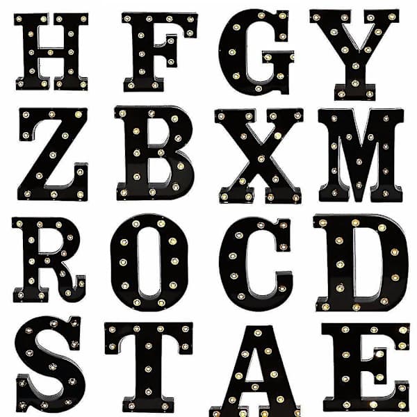 Newly Design Led Letters Lights 26 Alphabet Black Decorative Marquee Lamps For Wedding Party Q