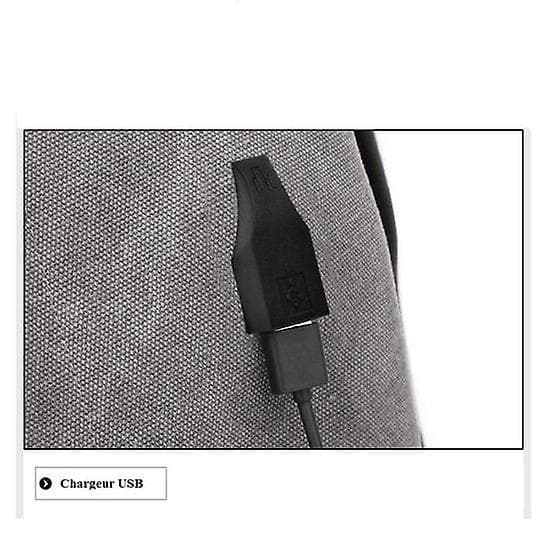 Backpack Men Usb Charging Retro Canvas Earphone Hole Travel Sport Casual Multifunctional Black Backpack