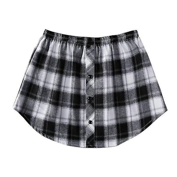 Shirt Extenders Adjustable Layering Fake Tops Lower Sweep Hem With Elastic Waist Band Mini Skirt White Black 3XL