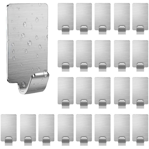 16 Pcs Hooks Stainless Steel Self-adhesive Towel Hooks Towel Holders