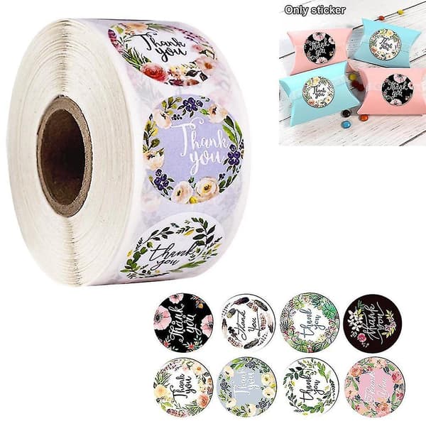 Floral Label Stickers For Birthday Gift Packaging Envelope Label 500pcs/roll