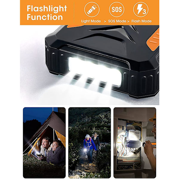 Solar Power Bank Camping Lantern Wireless Charger Portable High Capacity Ip6 Waterproof Emergency Power Supply yellow