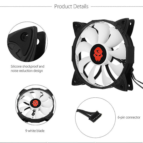 3-pack Rgb Led Quiet Computer Case Pc Cooling Fan 120mm With Remote Control