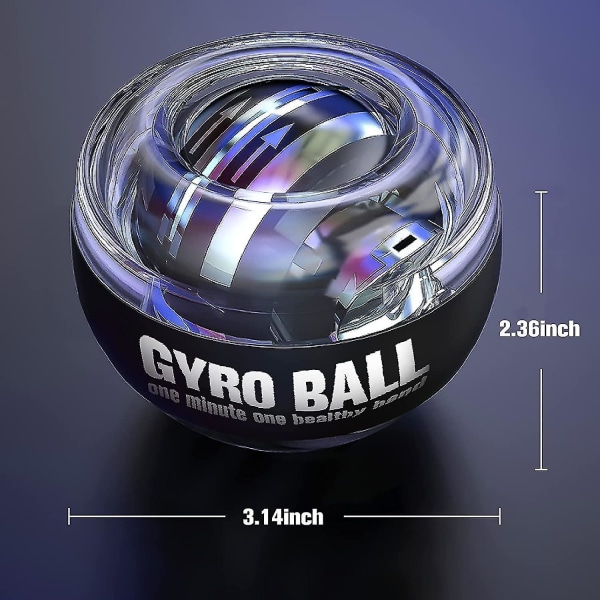 Håndledsbold Selvstartende Gyroskop Powerball Gyro Power Håndbold Musc Blue no light