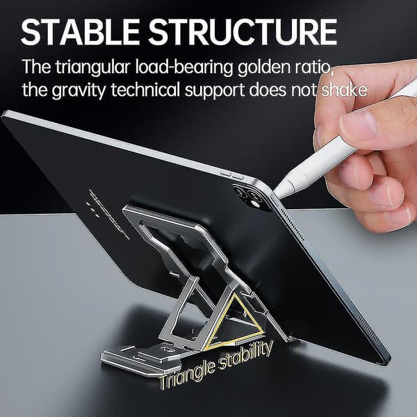 Foldable Mobile Phone Holder Ultra-thin Cradle Cell Phone Stand Phone Bracket Desk Stand Silver