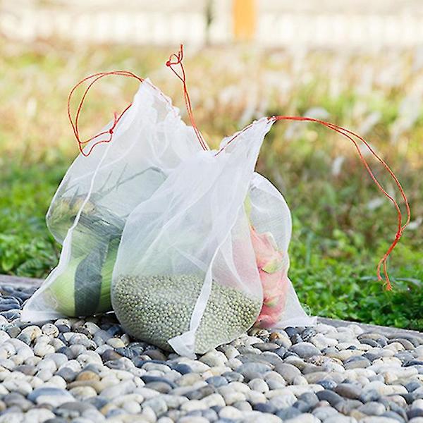 Garden Plant Fruit Protect Drawstring Net Nylon Bag Against Insect Pest Bird