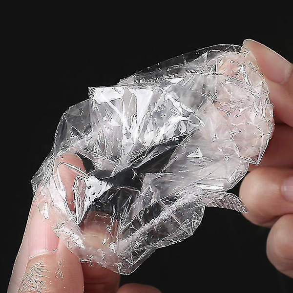 100 stk. Klare Engangs Ørebeskyttere Plast Elastisk Vanntett Ørehetter Ørevarmere For Hårfarging Dusj Bading Hjemme