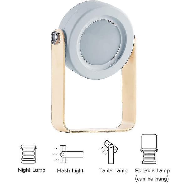 Led Lantern Style Night Light Creative Folding Eye Protection Table Lamp (gray)
