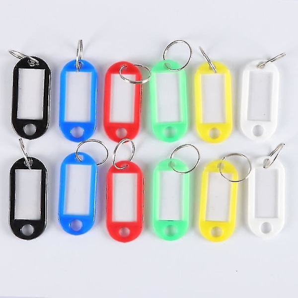 30/10pcs/set Plastic Keychain Key Fobs Luggage Id Label Name Cards Tags With Split Ring For Baggage Key Chains Key Rings 30 pcs