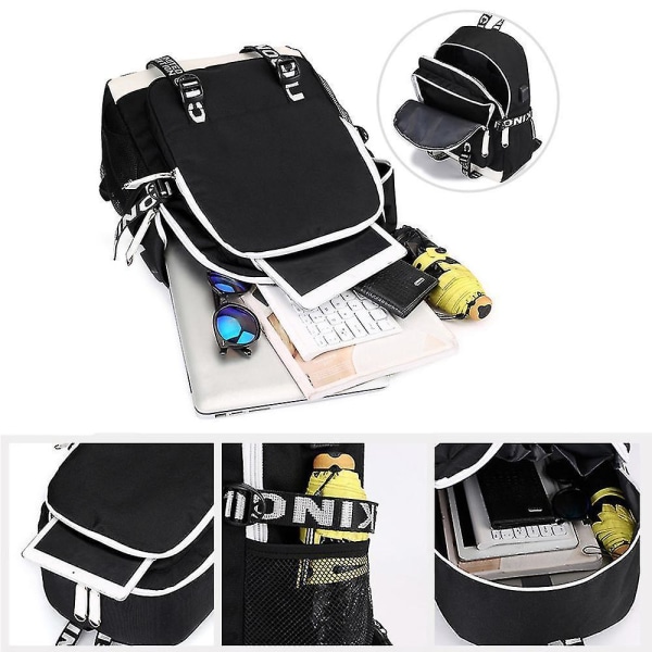 Marshmello Backpack Usb Rechargeable Backpack Large Capacity Student School Bag Color3