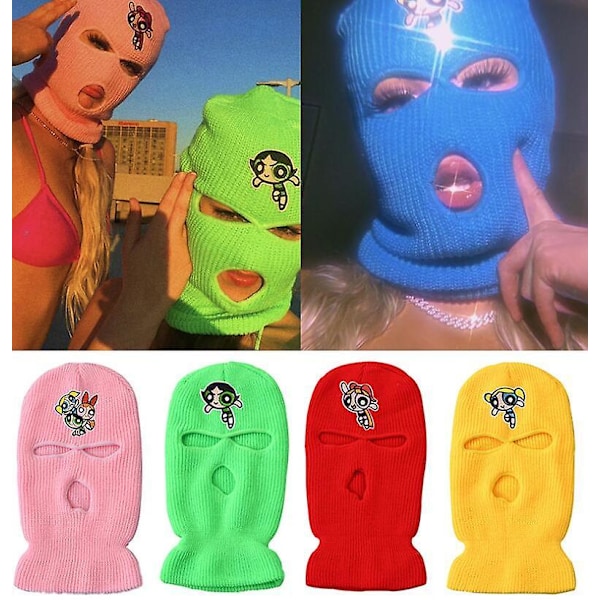 Neon Maski Talvisuoja 10 Väriä Halloween Hattu Juhliin Moottoripyöräilyyn Pyöräilyyn Hiihtoon Red-S