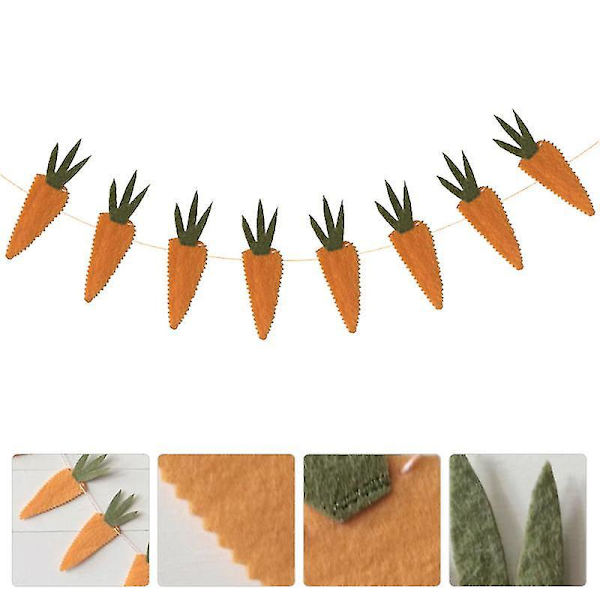 1pc Funny Easter Decorative Cloth Bunting Carrot Design Banner Party Supply