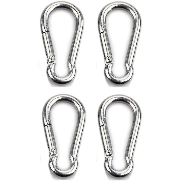 4pcs Attachment Carabiner For Heavy Duty, Sports, Lock Dogs, Swing Hammock, 304 Stainless Steel, 6mm Thickness