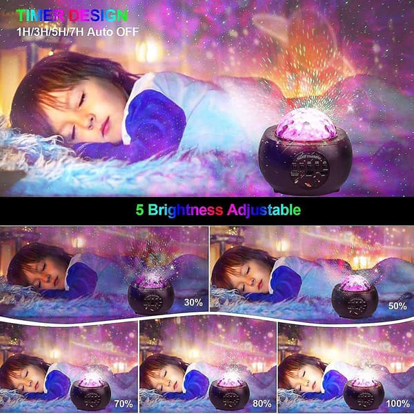 Led Night Light Projector, 3 In 1 Music Galaxy Projector, 10 Planets
