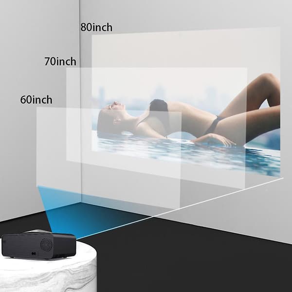 Smart Projector 4k Android 6.0 Hd 1080p Projector Wifi Bluetooth Projector Outdoor Home Movie EU Plug