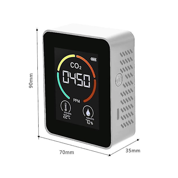 Landbrugsproduktion Drivhus Co2 Monitor Smart Luftkvalitetsanalysator black