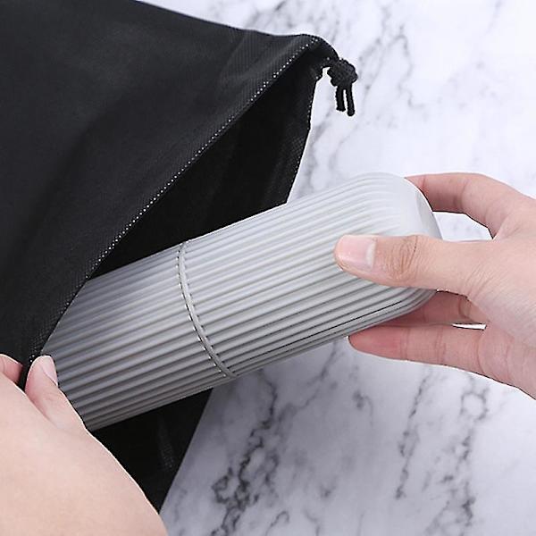 2pcs Portable Toothbrush Kits Case Toothpaste Cup Holder Protect Storage Box Travel Grey