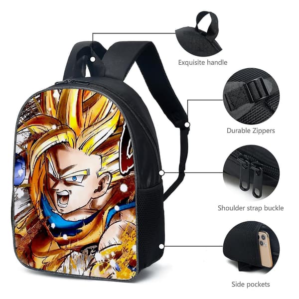 Dragon Ball Elementary School Theme Skolesekk 3-delt Sett Dataveske Messenger Bag Penal