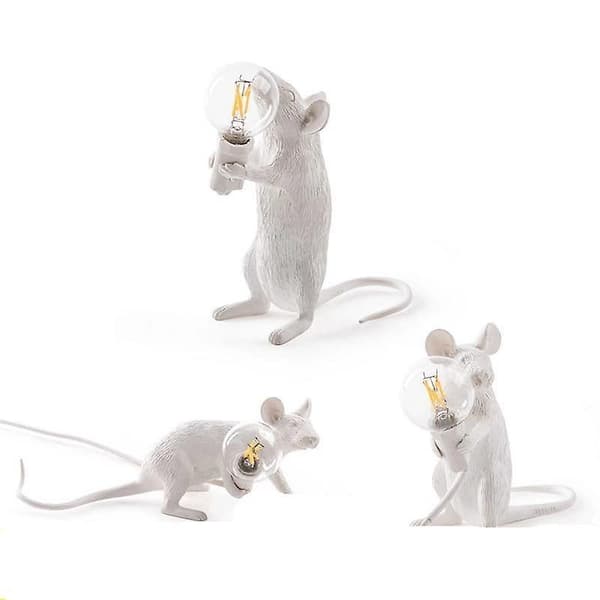 Nordisk Dyr, Resin Muse Lampe White-193