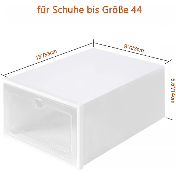 12 Pcs Shoe Box Transparent Foldable Storage Box With Lid(33x23x14cm)