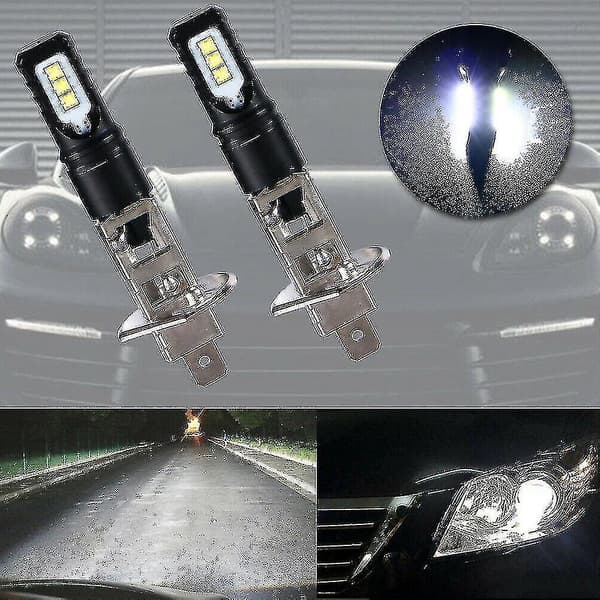 2x H1 6000k Super Bright White 6000lm Drl Led Headlight Kit High-beam_(costbuy)