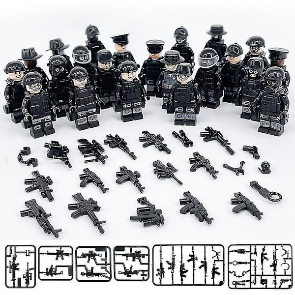 22 Types Of Military Building Blocks, Small Dolls, Special Police Dolls, Small Particles Assembling Toys