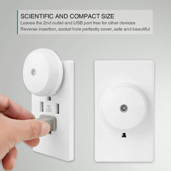 Amber Night Light, Plug-in Led Nightlight, Dusk To Dawn Sensor, Energy Efficient, Plug In, Soft Glow, 2 Pack,orange