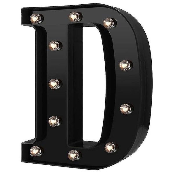 Nylig Designet LED Bokstavlys 26 Alfabet Svarte Dekorative Markiselamper For Bryllupsfest D