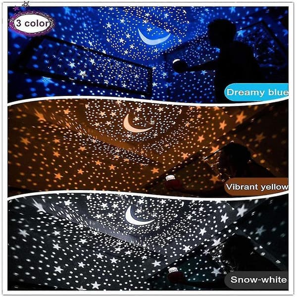 Children's Night Light Designed With Led Star Projector Remote Control And Timer Blue