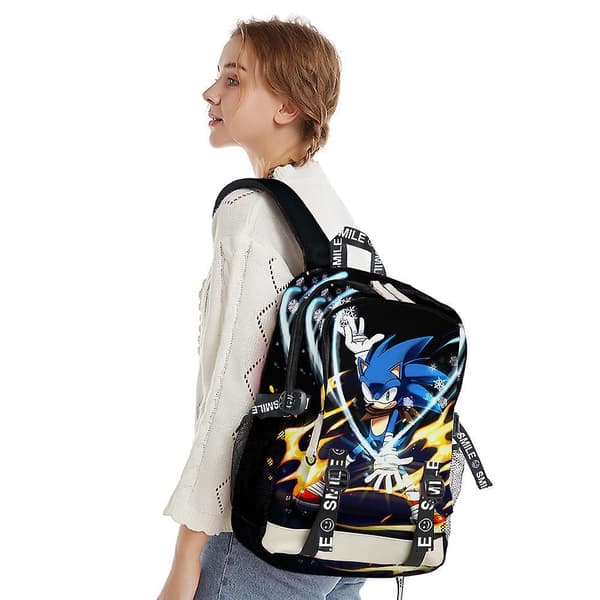 Sonic backpack 3D digital color printing travel outing student classroom school bag hedgehog backpack A
