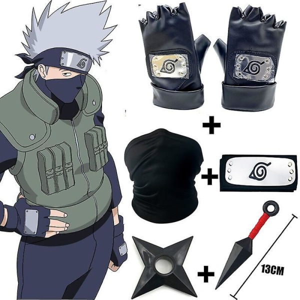 5kpl/setti Naruto Kakashi Anime Cosplay Asusteet Käsineet Kun