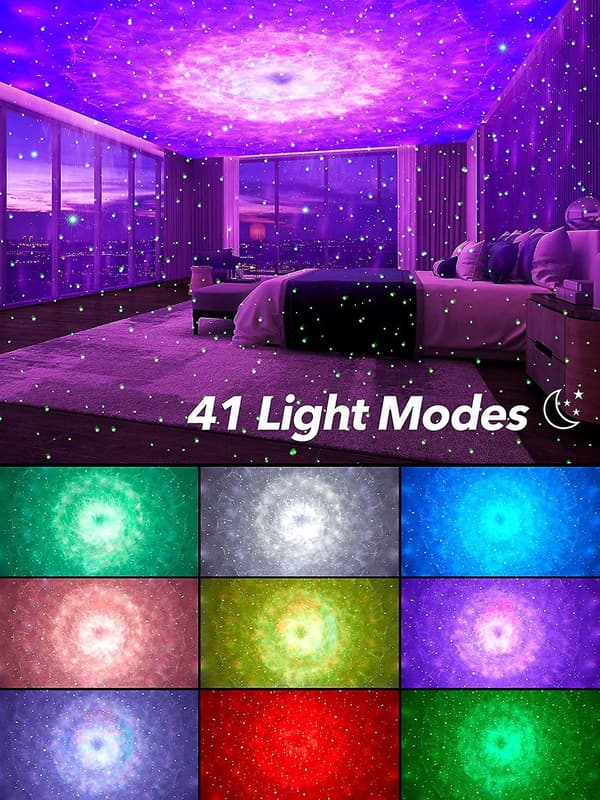 Star Projector Galaxy Light, Bluetooth Music Night Light Galaxy Light Projector For Bedroom, 41 Lights Starlight Projector Star Light B091-934