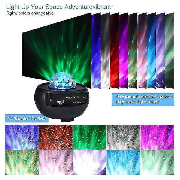 Led Star Light Projector  Bt Music Player Galaxy Starry Night  Ocean Wave Lamp - Ssxjv