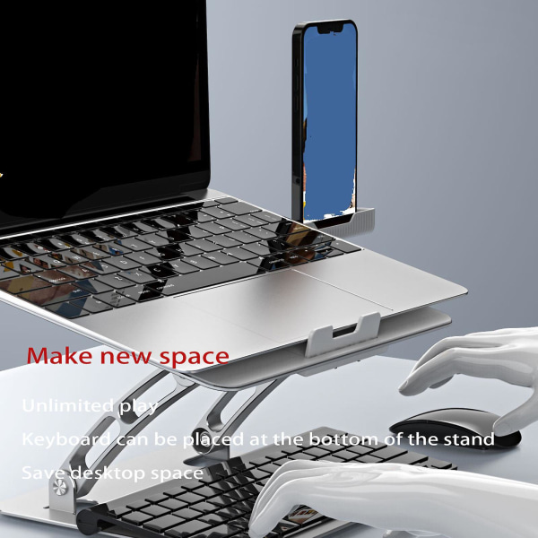 Aluminium Alloy Notebook Stand Universal For Tablet Moblie Phone Lightweight Grey
