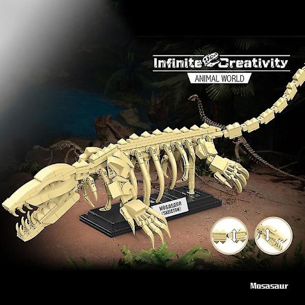 Jurassic Dinosaur Fossiler Byggeklodser T-rex Mosasaurus Triceratops Velociraptor Dyr Legetøj Julegaver Børn Drenge Ingen Original Æske