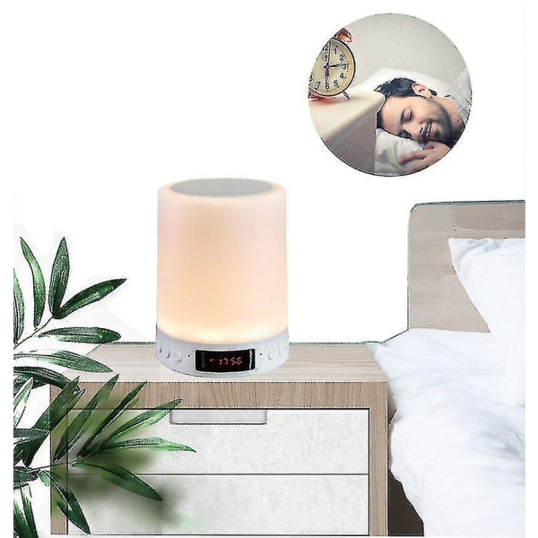 Creative Bluetooth Speaker Bedside Night Light Alarm Clock Portable Desktop Night Light