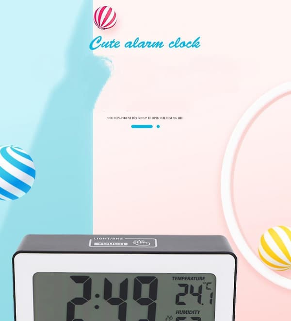 5 Inch Smart Lcd Electronic Clock Desktop With Alarm Clock Luminous Lazy Electronic Clock Multifunctional Fixed Clock Black